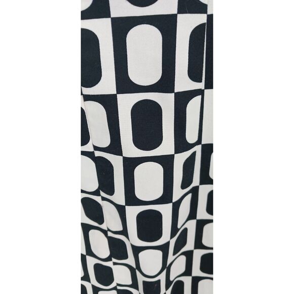 Jessica Howard Black White Pink Geometric Print Sleeveless Dress Mod Vibes Sz12 - Picture 8 of 9
